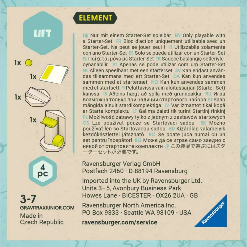 Sada guľôčkovej dráhy Ravensburger GraviTrax Junior Element Lift, dráha