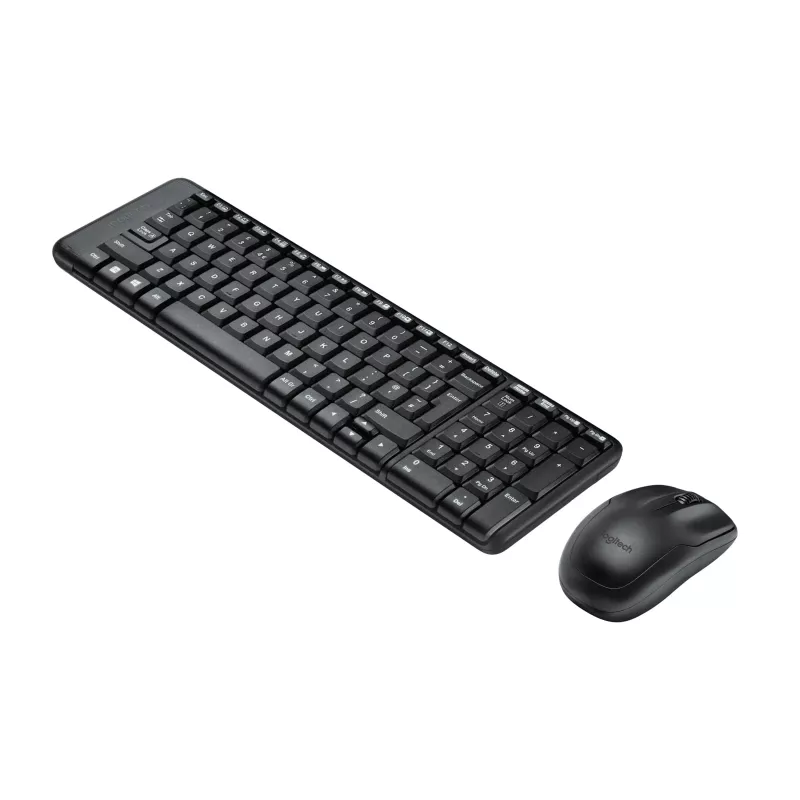 Wireless Combo MK220, bezdrôtová, RF Wireless, QWERTZ, čierna, myš