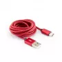 Sbox USB->Type-C M/M 1,5m CTYPE-1.5R jahodová červená