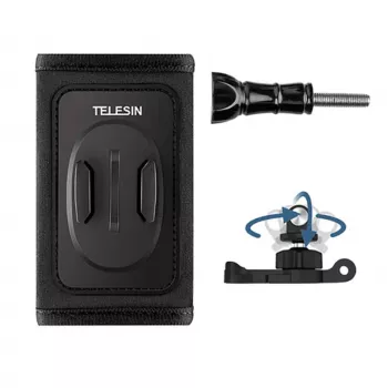 Držiak na popruh batohu Telesin GP-BPM-005 360° J-Hook pre GoPro/Osmo Action – nastaviteľný klip na ramenné popruhy