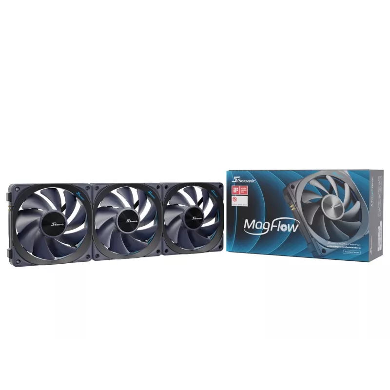 Seasonic MagFlow sada 1 ventilátora počítačová skriňa 12 cm čierna 1 kus