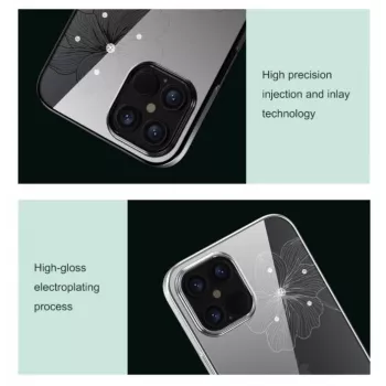 Ochranné puzdro Devia Crystal Flora pre iPhone 12 Pro Max — transparentná modrá, štíhly tvar