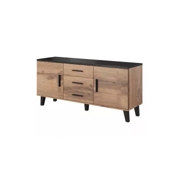 Cama komoda LOTTA 150 2D3S wotan dub + matná čierna