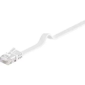Wentronic Goobay CAT 6 plochý patch kábel, U/UTP, biela, 2 m - medený materiál (95152)
