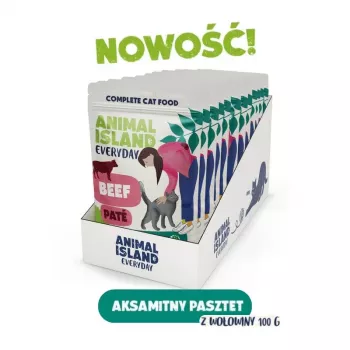 ANIMAL ISLAND hovädzí paštéta vrecko pre mačky 12x100g
