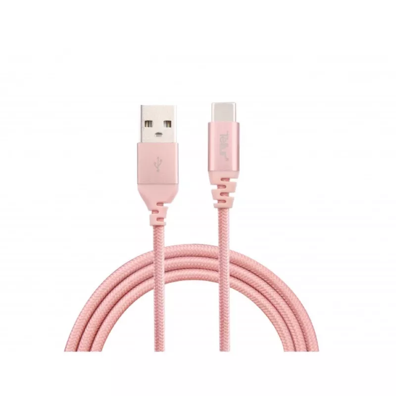 USB kábel Tellur TLL155281 USB 2.0 1 m USB A USB C ružové zlato