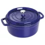 Staub 24 cm okrúhly liatinový kastról tmavomodrý