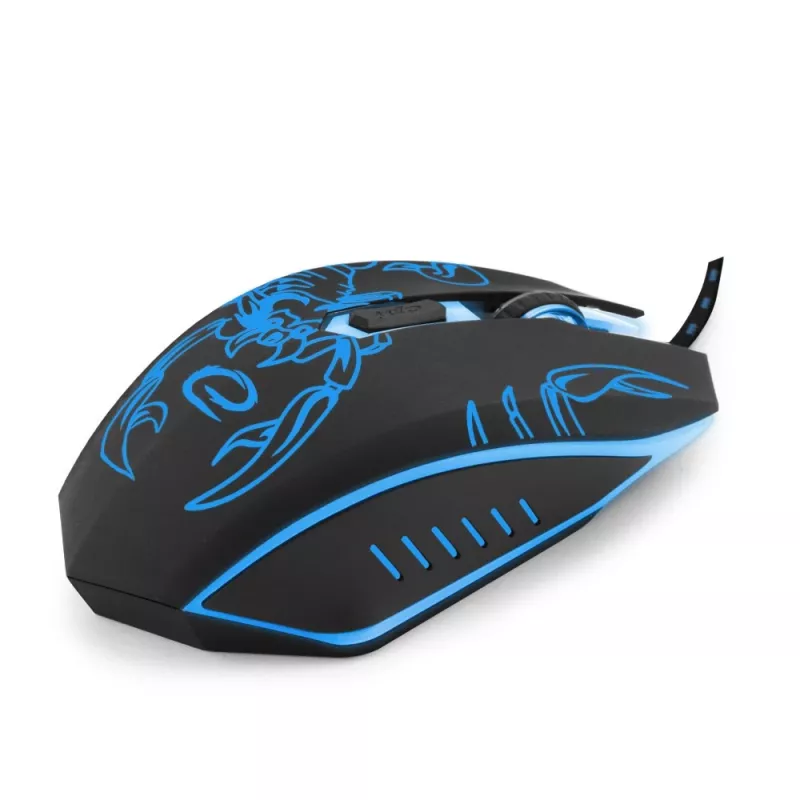 Esperanza MX203 SCORPIO - myš - USB - modrá - myš - optická - 6 tlačidiel - čierna