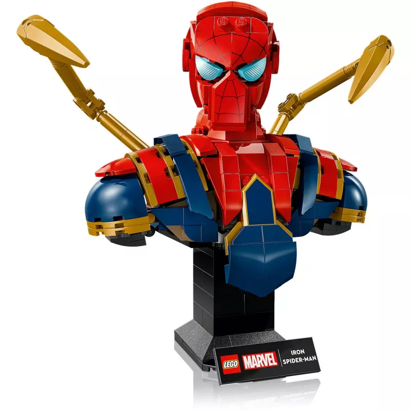 LEGO Marvel zberateľská busta Iron Spider-Man 76326, 379 dielov, 18+ výstavný model, 170×200×110 mm