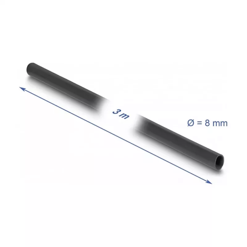 DeLOCK PVC izolačná hadica 3 m x 8 mm čierna