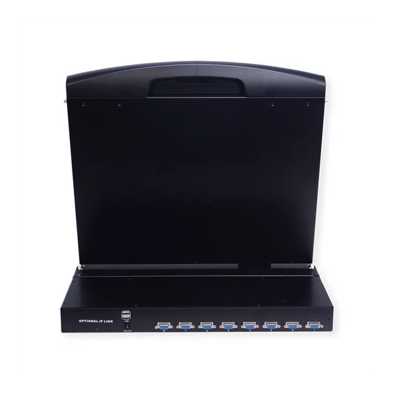 VALUE 26.99.0161 KVM konzola s 8-portovým KVM prepínačom, USB, nemecké rozloženie, 19 palcov