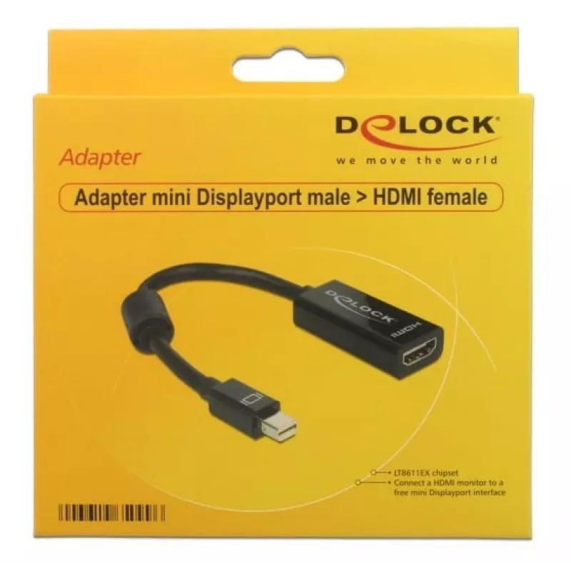 Delock - video adaptér - Mini DisplayPort samec na HDMI samica - 18 cm (65099)