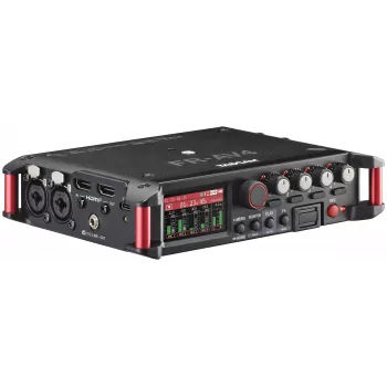 Prenosný audiorekordér Tascam FR-AV4 — 6-kanálový, 4 XLR kombi + 2x 3,5 mm, 24/32-bit, 48/96/192 kHz, microSD do 512 GB, USB-C, PD