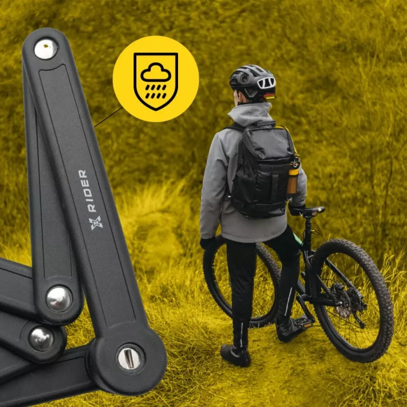 Skladací bicyklový zámok MANTA XR00FL01 – segmentovaný dizajn na montáž na rám