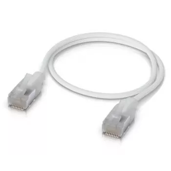 Sieťový kábel Ubiquiti UACC-Cable-Patch-EL-C6A-0.3M-W RJ-45 Cat6a 0,3 m transparentný biely