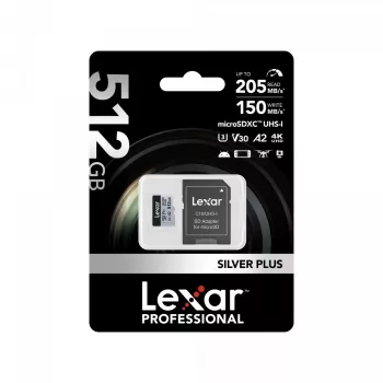 Flash pamäť Lexar 512 GB UHS-I microSDXC SILVER PLUS