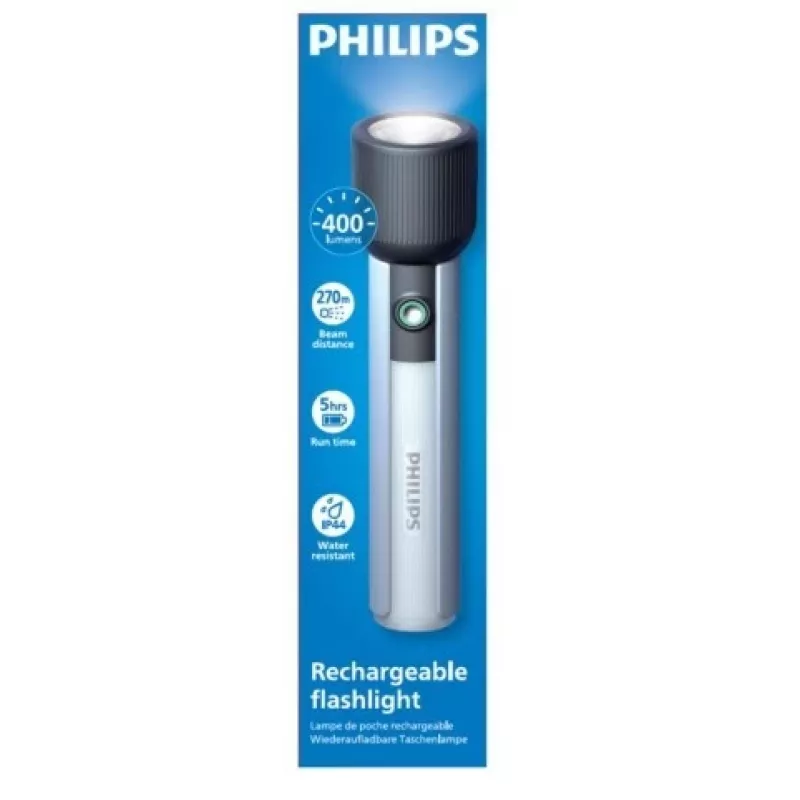 Baterka Philips nabíjateľná USB-C 400 lm 2000 mAh – prenosná LED svietidlo
