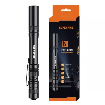 Ručná lampa Superfire L28 — ručná LED baterka; 121 lm; 5 W