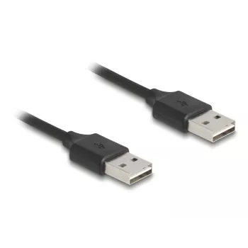 Špirálový kábel DeLOCK EASY-USB 2.0 Type-A konektor samec na Type-A konektor samec 0,5 m až 0,8 m čierny