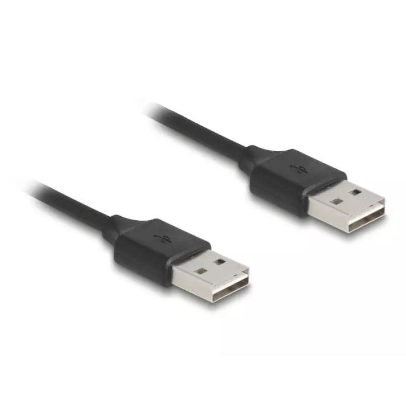 Špirálový kábel DeLOCK EASY-USB 2.0 Type-A konektor samec na Type-A konektor samec 0,5 m až 0,8 m čierny