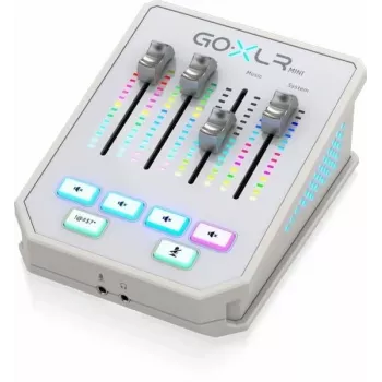 Audio mixér TC-Helicon GO XLR Mini-WH biely — kompaktný USB vokálny/interface mixér pre streaming