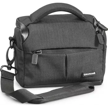 Taška Cullmann Malaga Vario 200 — sivý polyester, 3 vonkajšie vrecká, ramenný popruh, 0,212 kg