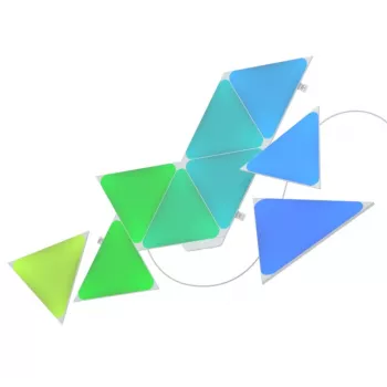 Trojuholníkové LED panelové svietidlá Nanoleaf NL47-0002TW-9PK — sada 9 RGB nástenných panelov, napájané zo siete, biela