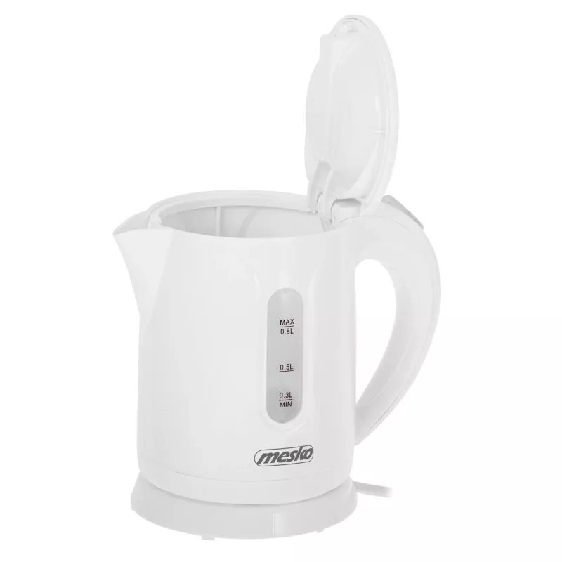 Mesko kanvica | MS 1376 | elektrická | 850 W | 0,8 L | plast | 360° otočná základňa | biela