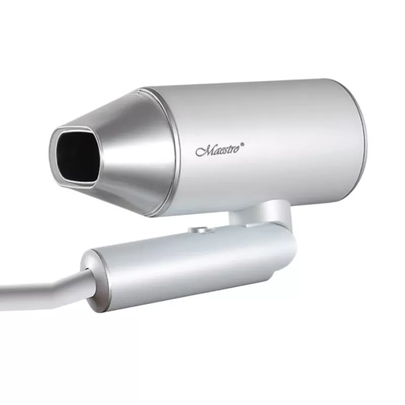 Fén Maestro MR-213 2100W sklopná rukoväť, 2 rýchlosti, studený vzduch, dvojstenný koncentrátor, strieborný