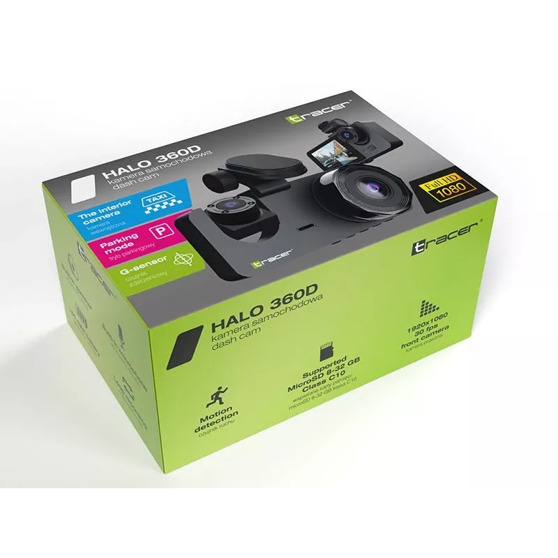 Tracer Halo 360 Dual TRAKAM47568 autokamera, Full HD, 3-palcová obrazovka