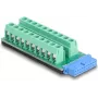 Káblový adaptér DELOCK 67191 — USB header 19-pinový na 20-pinovú svorkovnicu, čierno-zelený