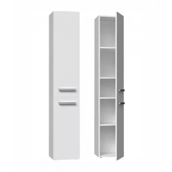 Kúpeľňová stojaca skrinka Top e shop NEL II BIEL – voľne stojaca, 5 políc, 310×300×1740 mm, biela