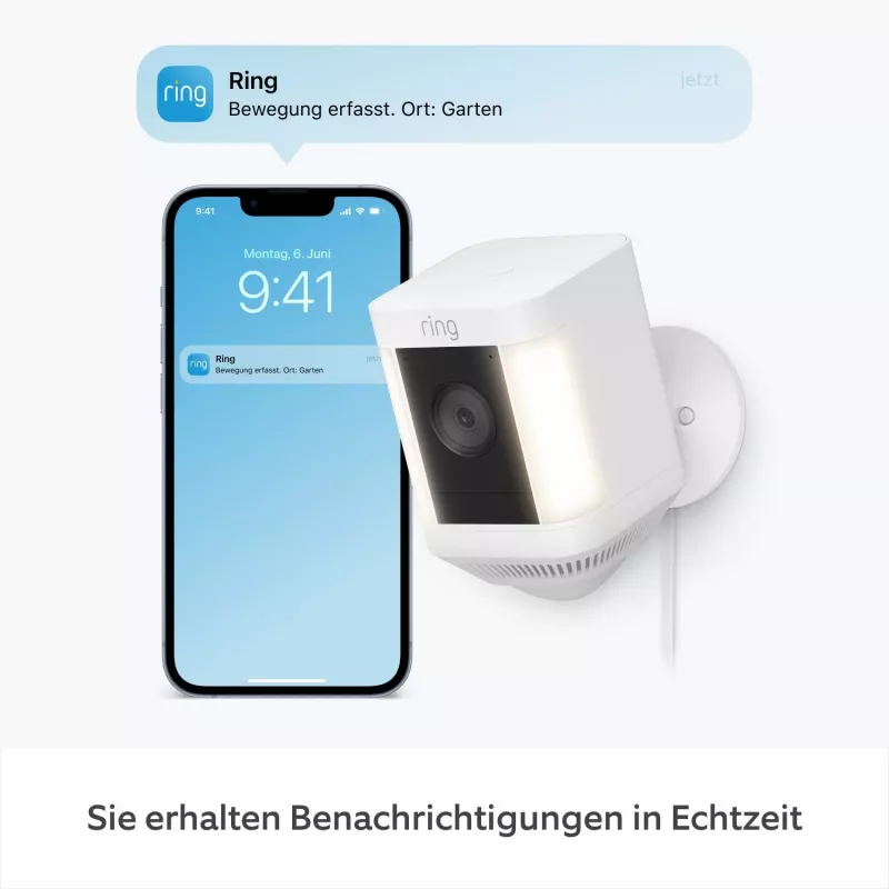 Ring Spotlight Cam Plus Plug-In sieťová bezpečnostná kamera pre exteriér