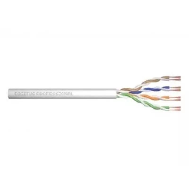 Sieťový kábel Digitus CAT 6A U/UTP krútený patch kábel voľný 100 m sivý