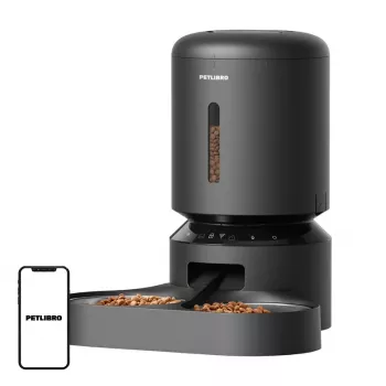 Automatický dávkovač krmiva pre domáce zvieratá Aptel Granary PL-AF103-36B, 5 l, dve misky, WLAN (čierna)
