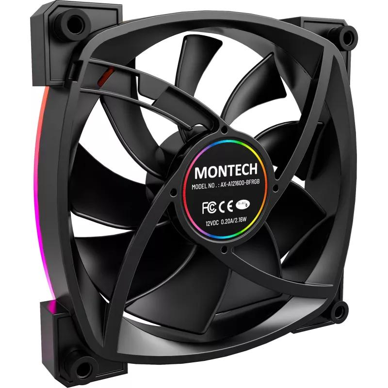 MONTECH AX120 120mm ARGB balenie 3 ks skriňový ventilátor - čierna
