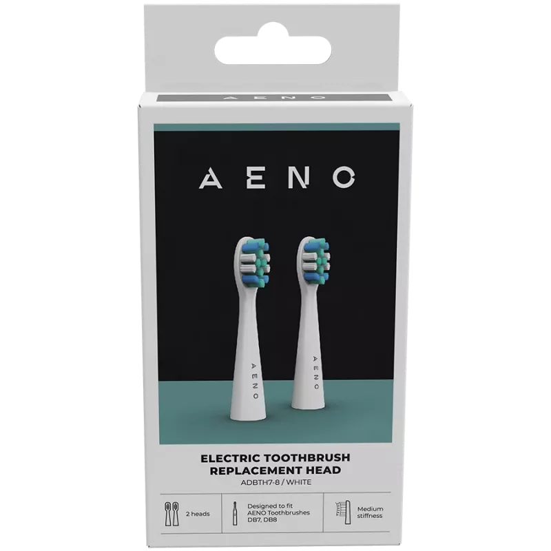 AENO náhradné hlavice kefiek, biela, Dupont štetiny, balenie 2 ks (pre ADB0007/ADB0008)