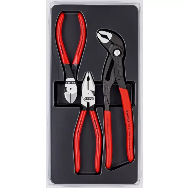 Knipex sada klieští Power-Pack, 3-dielna, leštená, plast