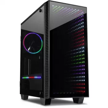 Skriňa INTER-TECH X-608 INFINITY MICRO, microATX, RGB, predná a bočná strana z tvrdeného skla, bez napájacieho zdroja
