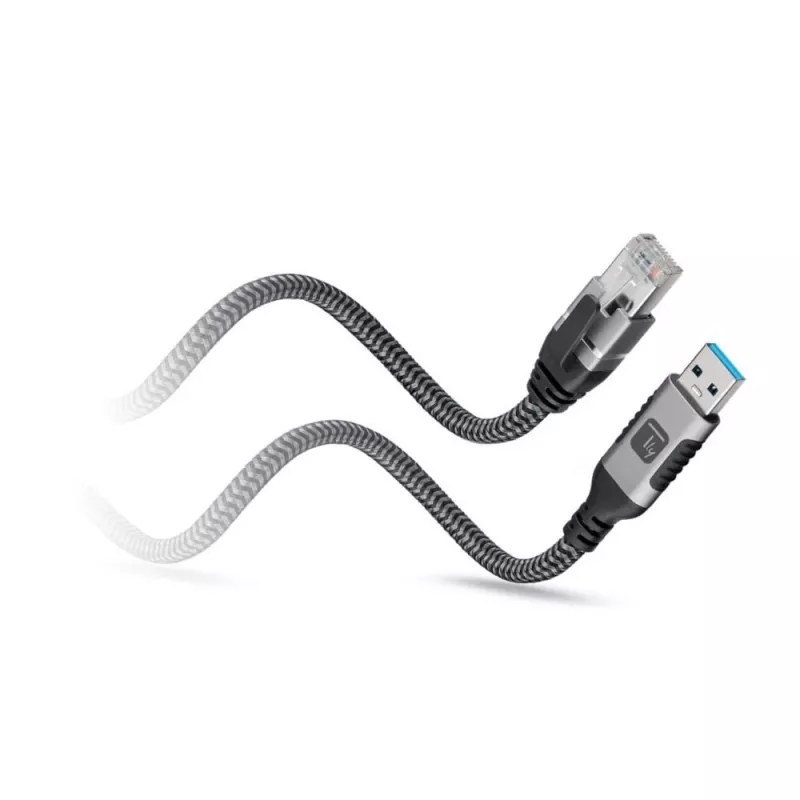 Techly ICOC U3A-RJ45-010 adaptérový kábel USB-A na Gigabit Ethernet, 1 m, čierny/strieborný