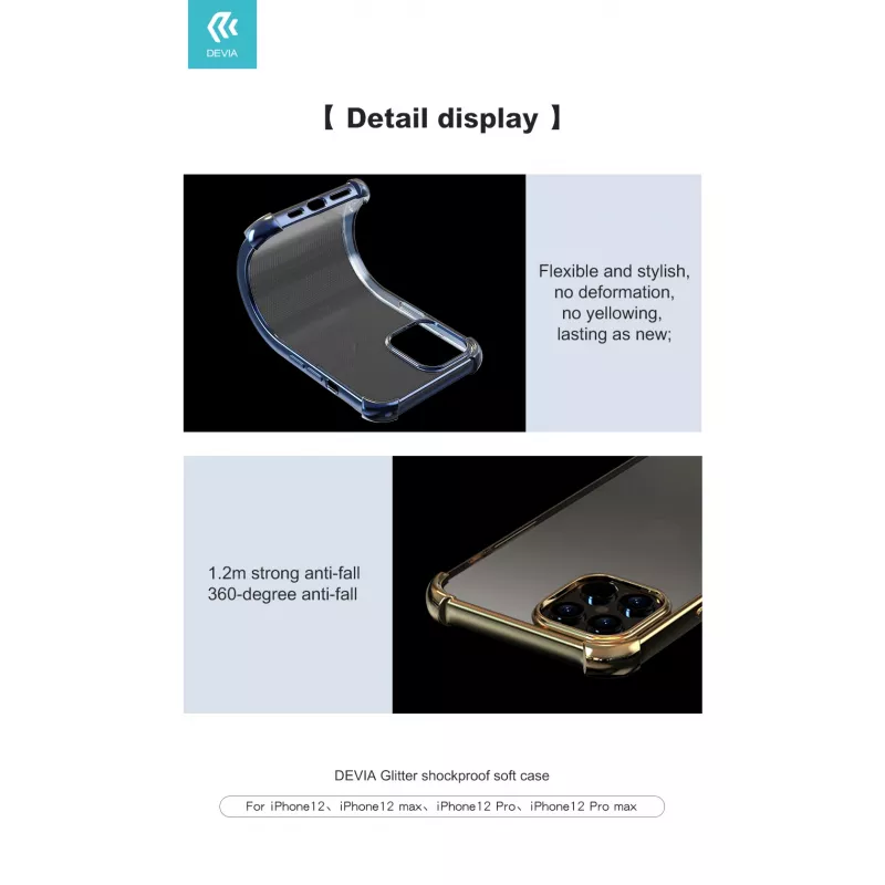 Ochranné puzdro Devia pre iPhone 12 Pro Max – nárazuvzdorné, zlatá