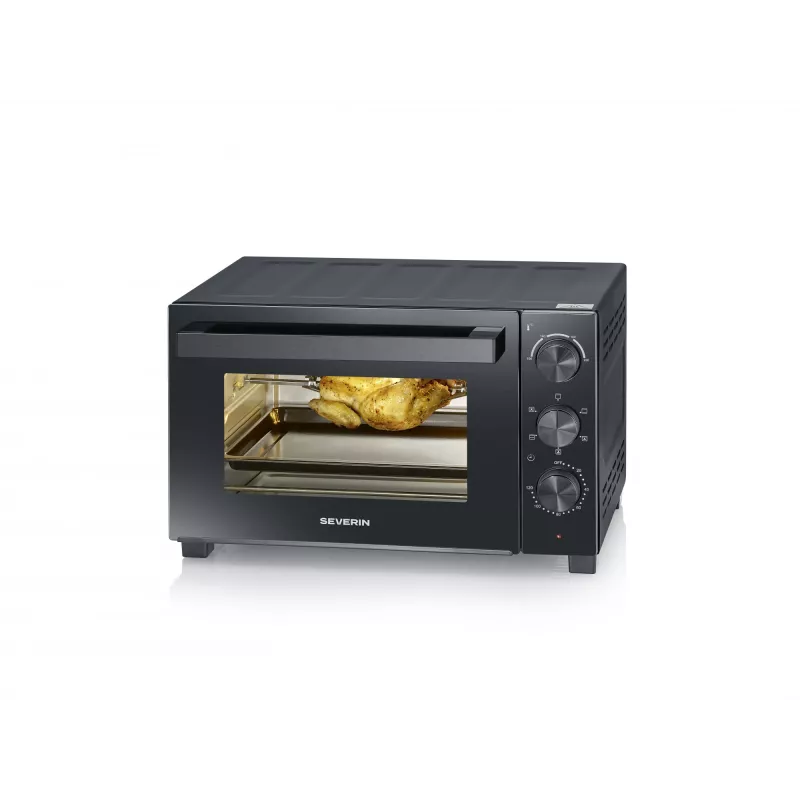 Mini rúra SEVERIN TO 2075 — kapacita 30 l, 1600 W, voľne stojaca, čierna, funkcia grilu