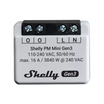 Smart spínač Shelly PM Mini Gen3 1P Wireless 110-240V