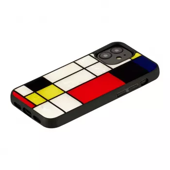 Ochranné puzdro iKins pre Apple iPhone 12 mini – čierny dizajn Mondrian