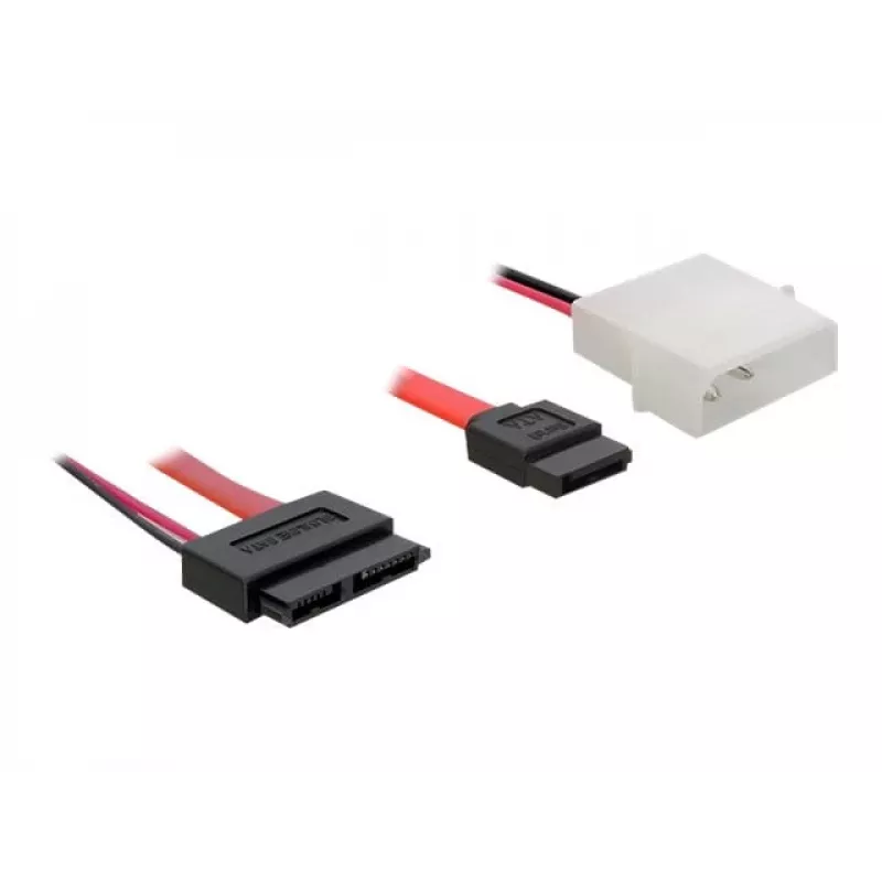 Delock SATA Slimline ALL-in-One kábel - SATA kábel - Slimline SATA, 4-pinový interný napájací konektor (5 V)