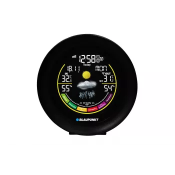 Meteostanica BLAUPUNKT WS35BK APP – LCD displej, teplota a vlhkosť vzduchu, alarm, kalendár, pripojenie k aplikácii, 94×94×27 mm