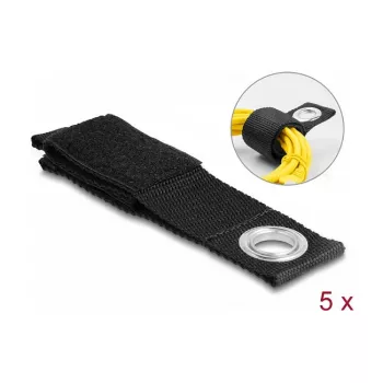 DeLOCK suchý zips heavy-duty D 260 x Š 38 mm čierny 5 ks