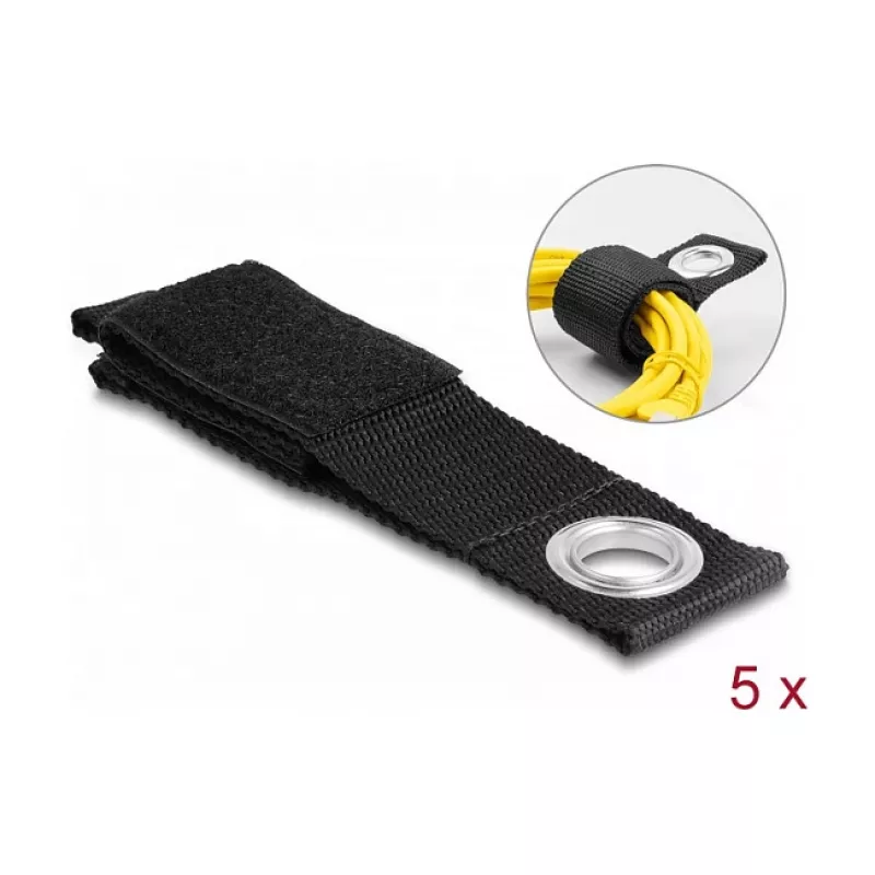 DeLOCK suchý zips heavy-duty D 260 x Š 38 mm čierny 5 ks