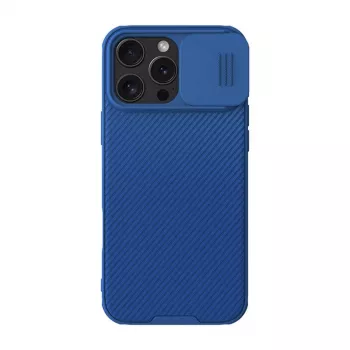 Ochranné puzdro Nillkin CamShield Pro pre iPhone 16 Pro Max, modré, posuvný kryt kamery