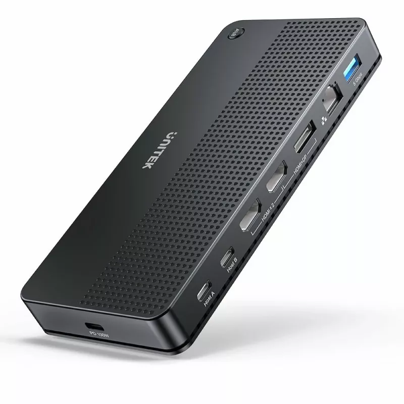 Dokovacia stanica UNITEK D1103A01 USB4 káblová čierna 100W Power Delivery